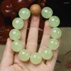 Strand lysande pärlor 20mm Spotlight Round Jade Armband