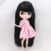 Lodowate DBS Blyth Doll dla serii nr BL9601 Czarne włosy rzeźbione usta Matowe ciało stawowe 16 BJD 240308