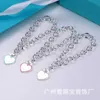 Designer Love peach heart bracelet female TFF same egg ring thick chain CNC character shaped tag couple jewelry