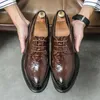 Chaussures habillées grande taille formelle affaires en cuir printemps et automne porter des hommes bas derby mode décontracté D2620