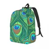 Sırt çantası renkli tavus kuşu tüyü desen unisex seyahat çantası okul çantası kitap çantası mochila
