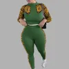 Sets Plus size kleding 5xl streetwear 2 -delige sets dames outfits lange mouw crop top set leggings tracksuit groothandel dropshipping