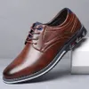 Retro Men Shoes Business Brand Chaussures en cuir Fashion Casual Chores pour hommes Brun Brown Bruns Brunable Mandis confort Menshoe 240328