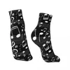 Men's Socks Dancing Ankle Music Notes Unisex Novelty Pattern Printed Crazy Low Sock Gift