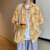 Summer Blossom, camicia corta versatile, trendy e bella, cappotto coreano a mezza manica da uomo