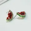 Stud Earrings Asymmetry Watermelon Jewelry Womens Party Silver-plated Cute