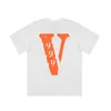 Vlone T-shirt Big "V" Tshirt Men's / Women's Couples Casual Fashion Trend High Street Loose Hip-Hop100% Cotton Printed Round Neck Shirt US Size S-XL 6135