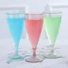 Tumblers 5pcs السفر النبيذ المحمولة مجموعة الزجاج البلاستيكي الإبداعي شرب عصير كوب الشمبانيا الكأس كوكتيل مع صندوق تخزين