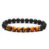 Strand Golden Tiger Eye Bracciale in pietra vulcanica Uomo Moda Donna Regalo per braccialetti