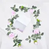 Flores decorativas artificial eucalipto guirlanda elegante rosa para casa decoração do jardim realista flor do falso interior