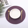 Table Mats 38Cm Round Woven Fashion Solid Color Non-Slip Heat Resistant Cushion Kitchen Party Home Decoration