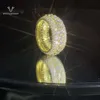 Modeschmuck Ringe 925 Sterling Silber Lässig für Damen 14k 18k Gold Benutzerdefinierter Moissanit-Ring