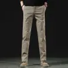 Haut de gamme décontracté hommes coupe ample jambe droite 2024 printemps et automne saison nouvelle entreprise surdimensionné kaki pantalons longs pour hommes