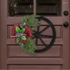 Forniture per ciondoli ornamentali pendenti con ghirlanda di ruote di carro natalizie di fiori decorativi per l'anno 50 libbre