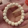 Bracelet unisexe en forme de vieux tonneau, brin de noix d'ivoire, cercle unique, perle en forme de baril, à la mode