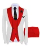 Mężczyzn Business Formal Slim Fit Suit Costume Pour homme set kamizelki preskie