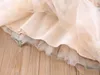 Robes de fille 3-8 ans printemps automne filles robe fleur élégante à manches longues enfants vêtements décontractés Tulle fête d'anniversaire princesse pour Gi