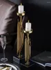 Держатели свечей металлические держатели чашки современной геометрической северной сад высокий свадебный винтажный роскошный золотой железо портаканделе домашний декор