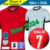 23 24 25 Portugalia koszulki piłkarskie Fernandes Ronaldo Portugieser 2024 Euro Cup koszulki piłkarskie Mężczyźni Kids Felix Zestaw B.Fernandes Joao al Portuguesa Cristiano