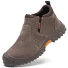 HBP Non-Brand Det nya rena läder Suede Anti-Smashing Anti-PuncTure Anti-Heat Anti-Scaling Safety Shoes är mycket kostnadseffektiva