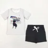 Großhandel Kinder Kurzarm Ente Angeln T-shirt Kleinkind Kleinkind Tasche Shorts Kinder Outfit Baby Jungen Sommer Set 240320