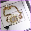 Designer Necklace New Women Fashion Bracelet Retro Letters Daimonds Necklaces Womens Bracelets Jewelry Set Ladies For Party Gifts D222258F