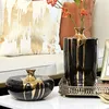 Vases Modern Luxury Ceramic Vase Flower Arrangement Dried Ornament Black Gold Living Room Decoration Home