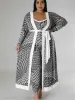 Sets Wmstar Plus Size Dress Sets 2 Piece Outfits Slip Maxi Dresses Out Wear Coat Cloak Sexy Matching Suit Fall Wholesale Dropshipping