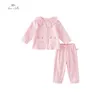 Dave Bella Childrens Girls Boy's Pyjamas Suit Autumn Fashion Casual Pure Cotton Bekväm Plaid Tvådel DB3236106 240312