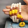 Filo originale naturale di giada bianca Bodhi Root 108 semplici uomini e donne coppia collana braccialetto di perline di preghiera