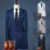 Trajes para hombres Blazers de boda Conjunto Elegante 2 piezas Chaquetas Chaleco Pantalones Negocios de lujo Abrigos completos formales 2024 240315