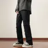 Design Sense Burr Edge Jeans für Herren im Frühling, Distressed Washed, High Street, lockere, gerade Hose mit weitem Bein