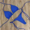 Dames Badmode Zomer Sexy Effen Kleur Bikini Sets Vrouwen Tie Side G-String String Badpak Vrouwelijke Bandage Badpak