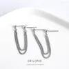 Stud Earrings S925 Sterling Silver Simple Personality Round Beads Double Chain Temperament Female Jewelry