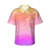 Chemises décontractées pour hommes Sunset Cloud Chemise de vacances Bright Tie Dye Hawaii Hommes Blouses élégantes à manches courtes Harajuku Vêtements graphiques