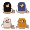 Bag Cartoon Bear Embroidery Shoulder Nylon Women's Shopping Crossbody Phone With Adjustable Strap