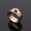 티타늄 스틸 18k 금도금 반지 중공 F 문자 부드러운 조각 된 편지 여성 반지 부부 에나멜 컬러 남성 디자이너 보석 BR-09