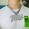 Collier en diamant glacé pour hommes, bijoux fins Hip Hop VVS Moissanite en argent Sterling, pendentif avec lettre personnalisée