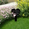 Garden Decorations Heart Shaped Grave Marker Waterproof Outdoors Sympathy Plaque Acrylic
