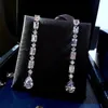 Stud Earrings 2024 Choucong Brand Sparkling Luxury Jewelry 925 Silver Water Drop 5A Cubic Zircon Party Women Wedding Tasse Long Earingls