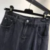 jeans bottom donna ad alta vita in vita più dimensioni con cerniera full lunghezza pantaloni harem in denim 4xl 5xl 6xl