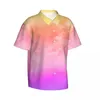 Chemises décontractées pour hommes Sunset Cloud Chemise de vacances Bright Tie Dye Hawaii Hommes Blouses élégantes à manches courtes Harajuku Vêtements graphiques