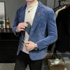 Men's Suits DYB&ZACQ Autumn Style Imitation Mink Fleece Leisure Short Cloth Small Suit Jacket Slim Fashion 3XL