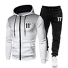 11 digit pattern Mens Sport Sets HoodiesRunning Pants 2Piece Suits Casual Sweatshirts Tracksuit Polka Dot Sportswear 240315