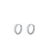 Hoop Earrings Sterling Sier Zircon Geometric for Women Girl Fashion Simple Round Design Jewelry Party Gift Drop