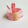 7-слойный набор красочных лент, прозрачный шланговый бант с блестками, женский браслет, милый силиконовый браслет-трубка