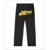 Jeans pour hommes Y2k Hip Hop Badfriend lettre impression Baggy pantalon noir Harajuku mode Punk Rock pantalon large pied Streetwear 230322 Winter01 303