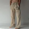 Men's Pants Drawstring Length Full Pocket Sun Casual Print Flower Trousers Linen House Gift Open Toe Boy Sock