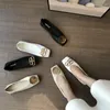 Casual Shoes 2024 Spring Women Fashion Flats Square Toe Microfiber Ballet Golden Ballerinas Girls Moccasins