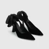 Dress Shoes Pumps Women's Elegant Woman Heeled Luxury High Heels Black Rhinestone Stiletto Korean Sexy Nude Party Trendyol